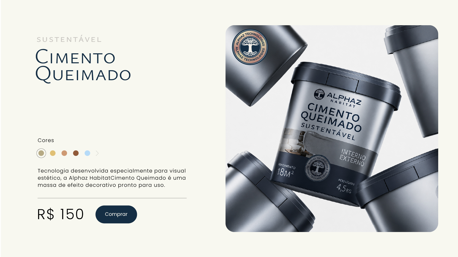Embalagem do Cimento Queimado Sustentável com selo Alphaz Technologies