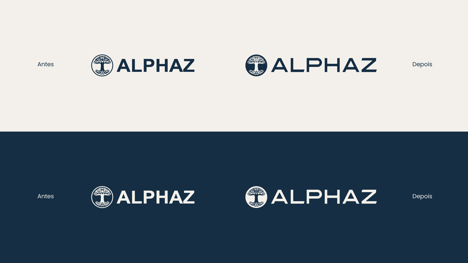 Comparativo antes e depois do refinamento do símbolo Alphaz